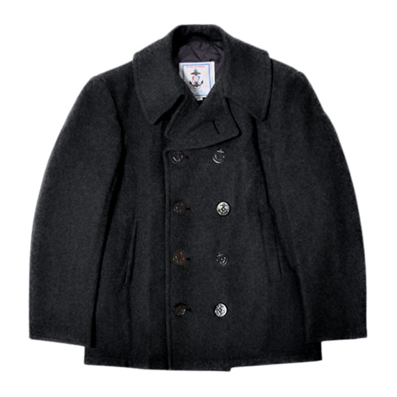 Men's Classic Wool Blend Peacoat, Black