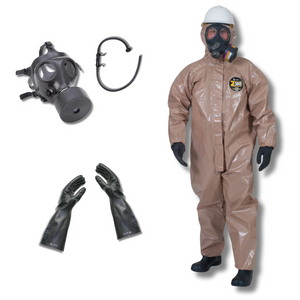 Chemical Protection Kit Coveralls, Gas Mask, Chemical Gloves