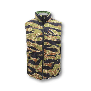 Tiger Stripe Cotton Ripstop Vest With Quilted Lining - Made in the US