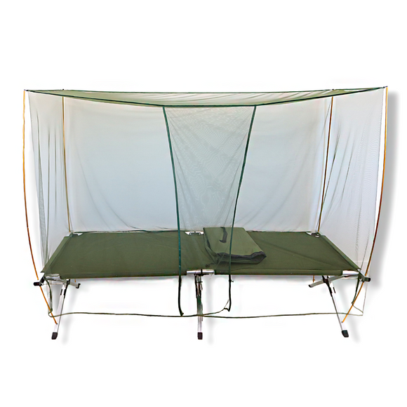 Folding Aluminum Cot W/ Netting, Poles, and Pouch