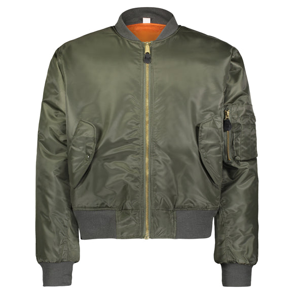 Classic MA-1 Flight Jacket – with Army McGuire Reversible Lining Navy Orange